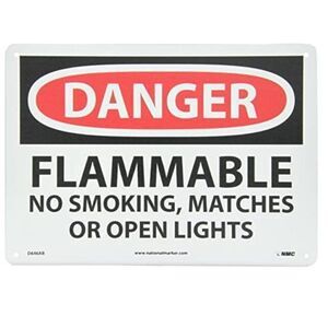 OSHA Sign- Danger Flammable no smoking matches or